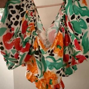 Eloquii Multicolor Floral Blouse